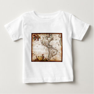 Continent of America Old Map Baby T-Shirt