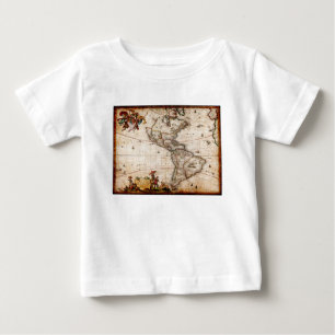 Continent of America Old Map Baby T-Shirt
