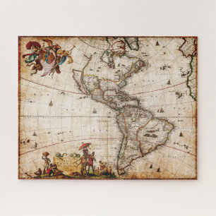 Continent of America Old Map Jigsaw Puzzle