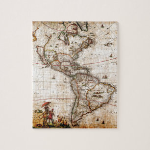 Continent of America Old Map Jigsaw Puzzle