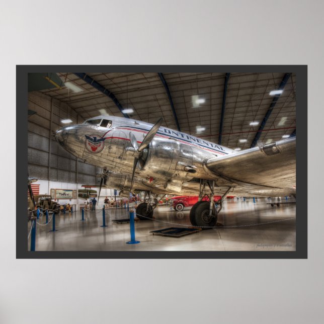 Continental Airlines DC3 Poster (Front)