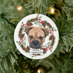 continental bulldog ceramic tree decoration