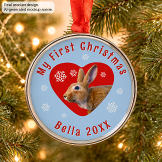 Continental Giant First Christmas Custom Photo Metal Tree Decoration