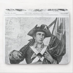 Continental Soldier holding a musket flag Mouse Mat