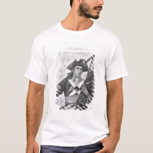 Continental Soldier holding a musket flag T-Shirt