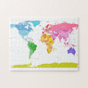 Continents World Map Jigsaw Puzzle
