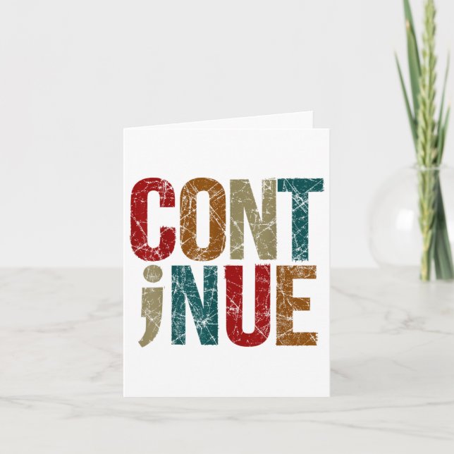 Continue Semicolon Positive Message Mental Health  Card (Front)
