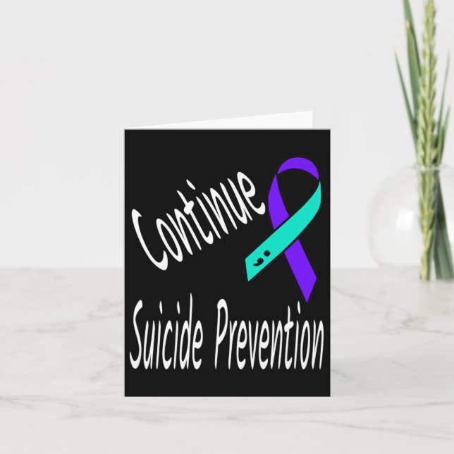 Continue Suicide Prevention Semicolon Ribbon Aware Card (Front)
