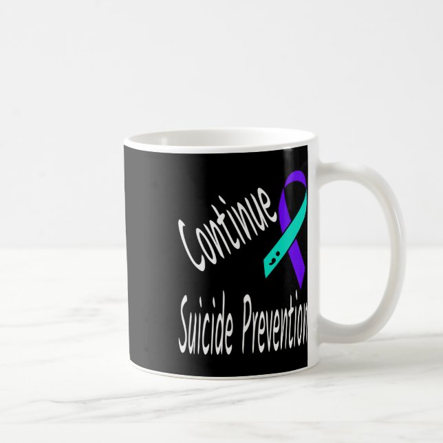 Continue Suicide Prevention Semicolon Ribbon Aware Coffee Mug (Right)