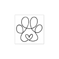 Paw print shop with heart inside