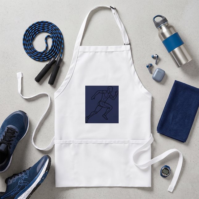 Continuous Line Art Sprinter Running Standard Apron (Creator Uploaded)