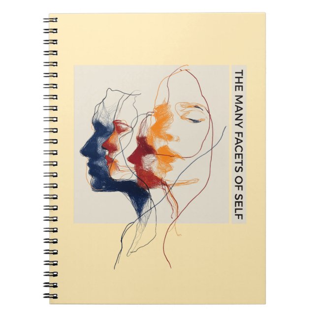 Continuous Line Drawing Mental Health Identity Art Notebook (Front)