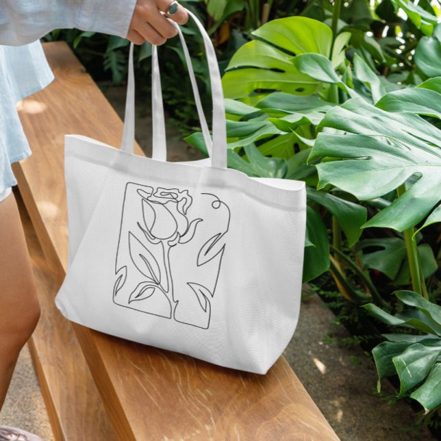 Continuous Line Rose Tote Bag   (Creator Uploaded)