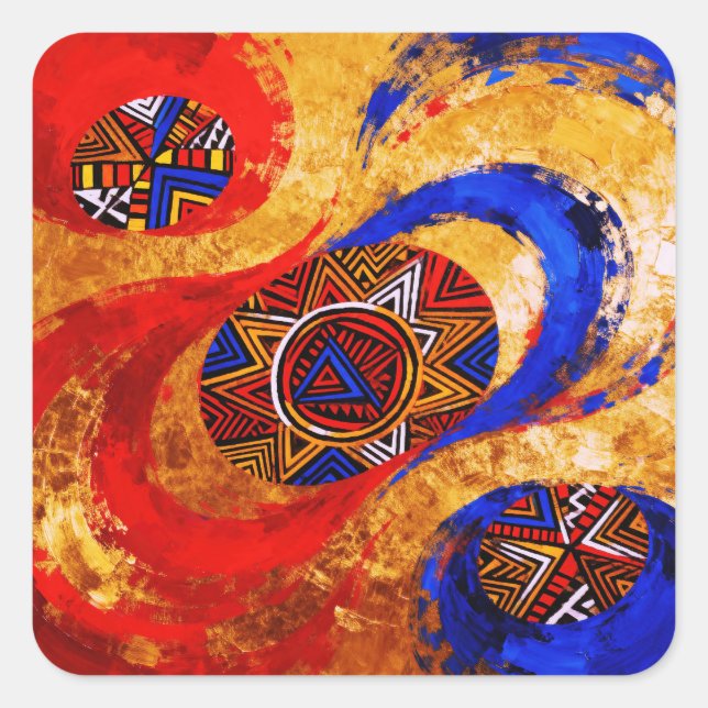 Continuum – A Colourful Black History Celebration Square Sticker (Front)