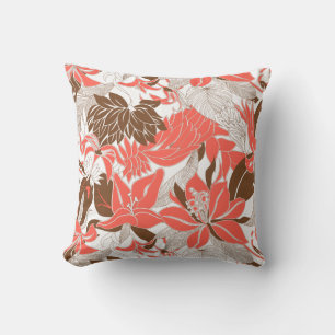Contour Hawaii Tropical Lily and Protea Floral Cushion