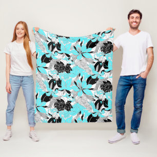 Contour Hawaii Tropical Lily and Protea Floral Fleece Blanket