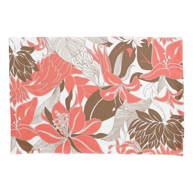 Contour Hawaii Tropical Lily and Protea Floral Pillowcase (Front)