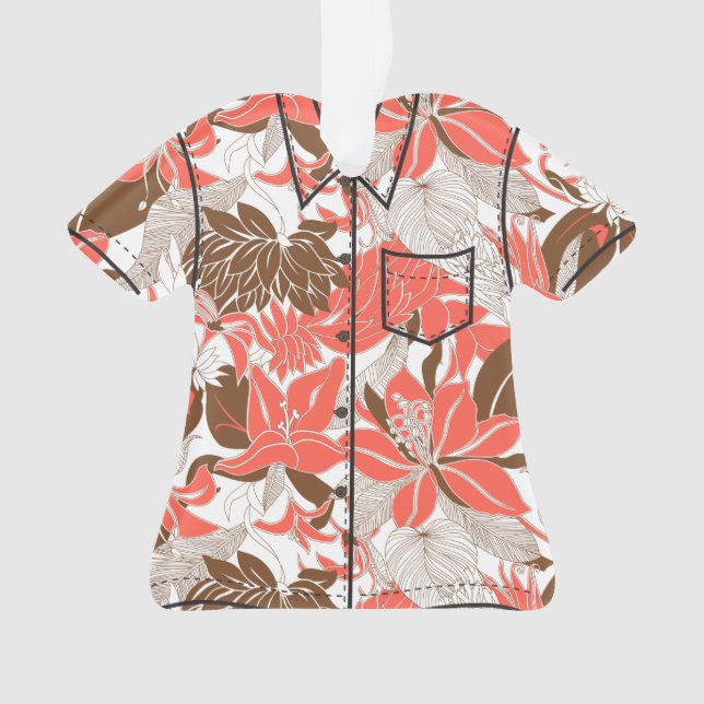 Contour Hawaii Tropical Lily Protea Aloha Shirt Ornament (Front)