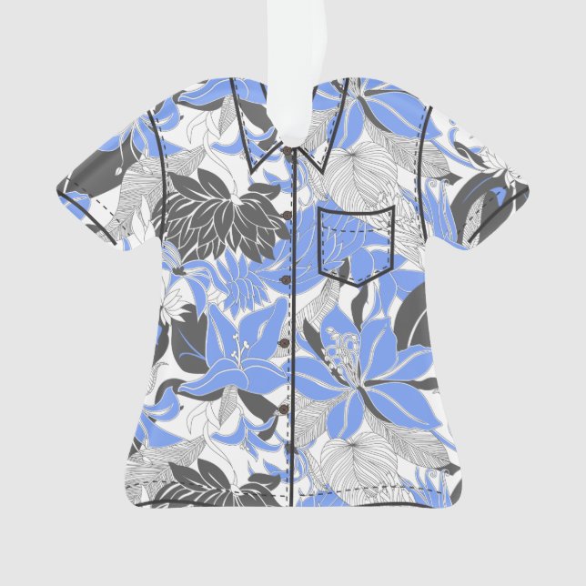 Contour Hawaii Tropical Lily Protea Aloha Shirt Ornament (Front)