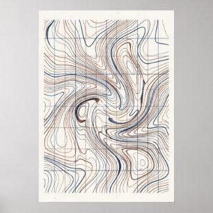 Contour Line Abstract Map Poster