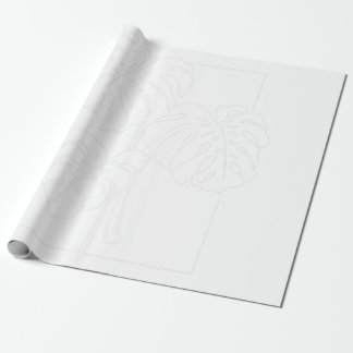 Contour Line Monstera Trendy Plant T-Shirt Wrapping Paper