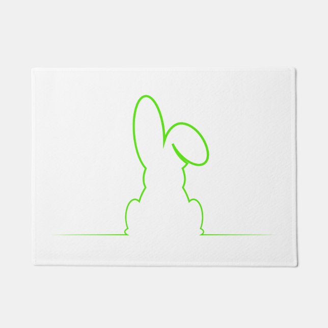 Contour of a hare light gre doormat (Front)