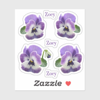 Contour Purple Pansies Vinyl Stickers