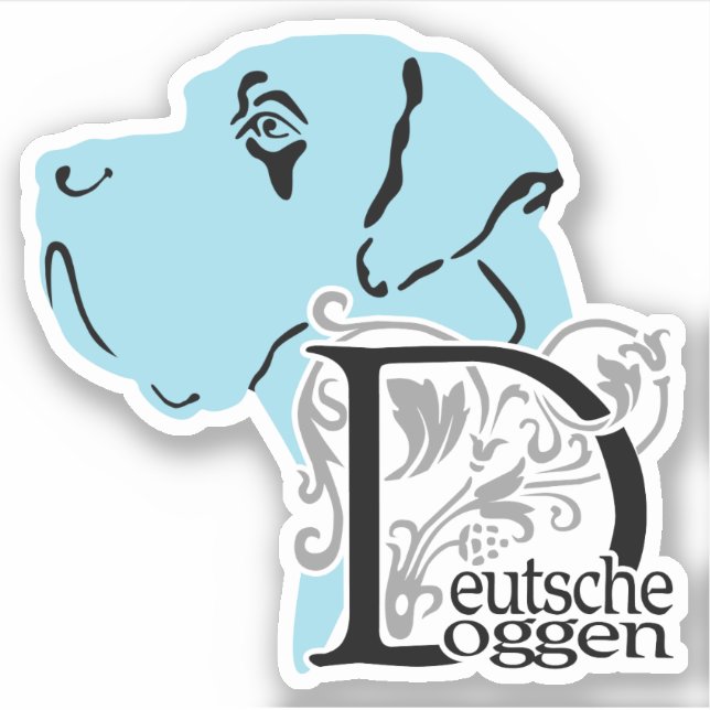 Contour Sticker Text Great Dane (Front)