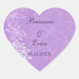 Contoured Bloom Lilac Wedding Sticker