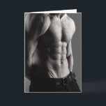 Contours in Grey Hot Guy Greetings Card<br><div class="desc">A breathtaking greetings card that celebrates the epitome of strength,  allure,  and masculinity. Elevate your messages with this captivating visual,  showcasing a handsome,  muscular,  shirtless man who embodies the essence of power and confidence.</div>