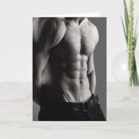 Contours in Grey Hot Guy Greetings Card