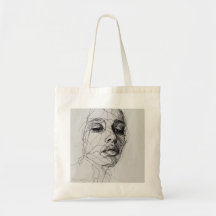 Contours of Thought: Abstract Line Art Tote
