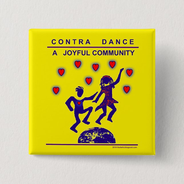 Contra Dance A Joyful Community Button (Front)