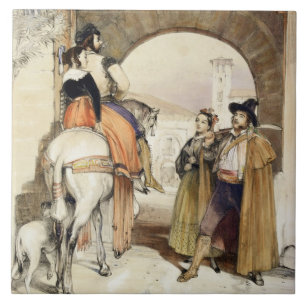 Contrabandistas, from 'Sketches of Spain', engrave Tile