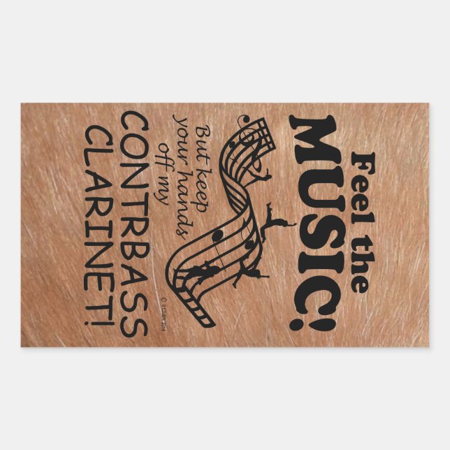 Contrabass Clarinet Feel The Music Rectangular Sti Sticker (Front)