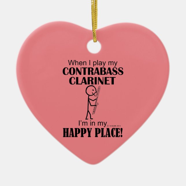 Contrabass Clarinet Happy Place Ceramic Ornament (Front)