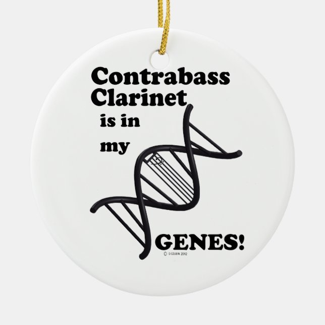 Contrabass Clarinet Is In My Genes Ceramic Tree Decoration (Front)