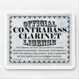 Contrabass Clarinet License Mouse Mat