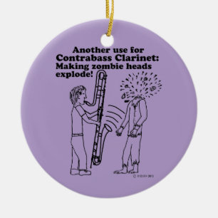 Contrabass Clarinet Makes Zombies Explode Ceramic Tree Decoration