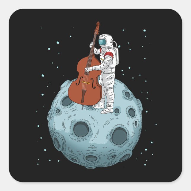Contrabass Jazz Music Upright Bass Double Bass Square Sticker (Front)