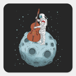 Contrabass Jazz Music Upright Bass Double Bass Square Sticker