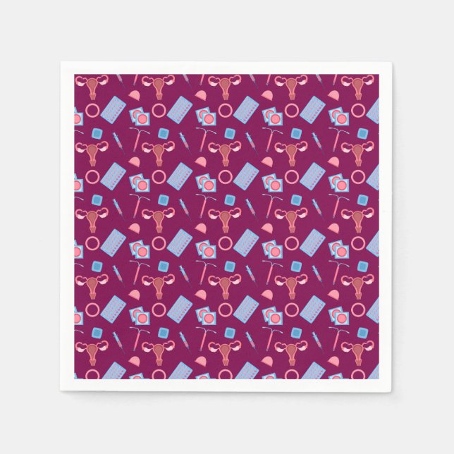 Contraception Pattern Feminist Napkin (Front)