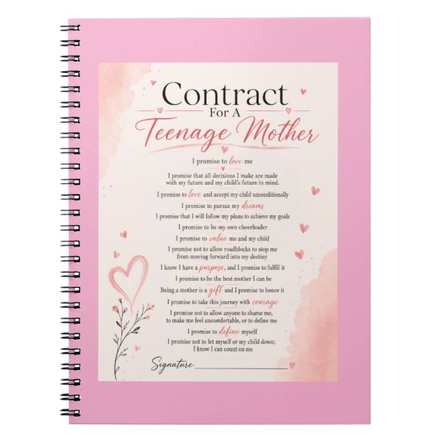 Contract for Teenage Mothers Notebook (Front)