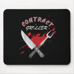 Contract Griller Funny Grill Barbecue Bbq Shirt Pu Mouse Mat