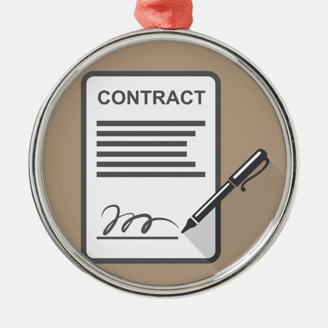 Contract Icon Metal Tree Decoration (Front)