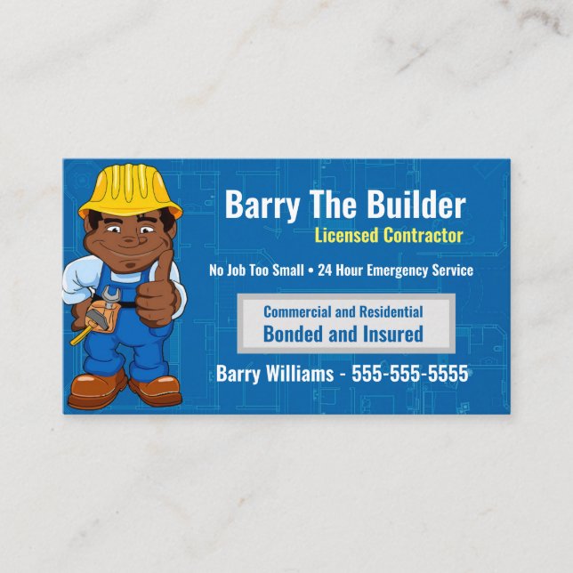 Contractor African American Business Card (Front)
