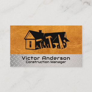 Contractor Builder Tools Logo   Home Renovation Business Card