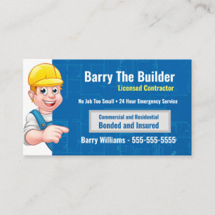Contractor Cartoon Business Card