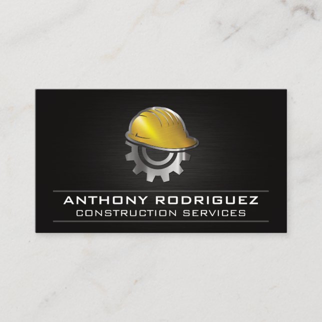 Contractor | Construction Blue Collar Business Card (Front)