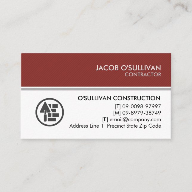 Contractor Construction House Repair Business Card (Front)